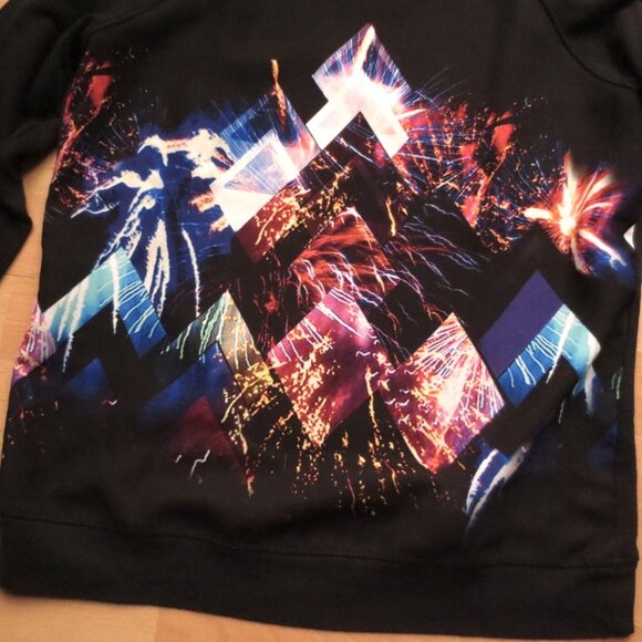 Galaxy Abstract Geometric Psychedelic Graphic Print Crew Neck Sweatshirt Sweater - Picture 4 of 6